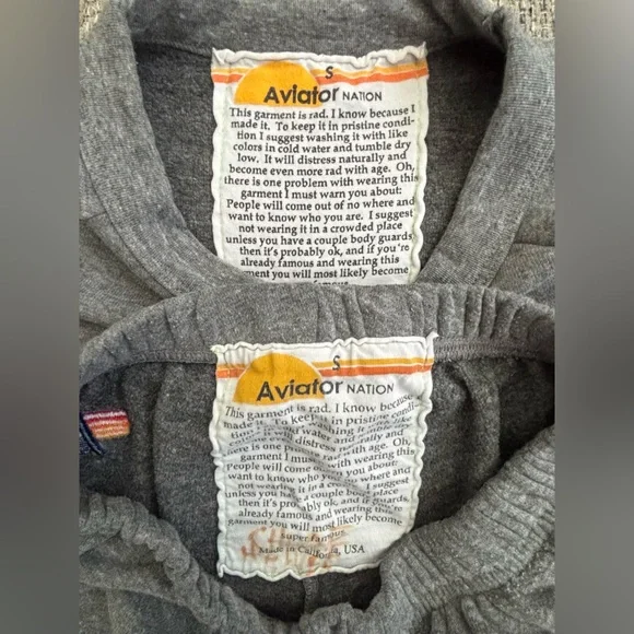 Aviator Nation 🌈 Grey Venice Logo Sweatshirt & Miami Logo Sweatpants Size Small - Picture 4 of 13